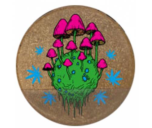 Grinder Τρίφτης Πλαστικός Hemp Mushrooms 60mm - 2 Parts - Τιμή: 3,80€