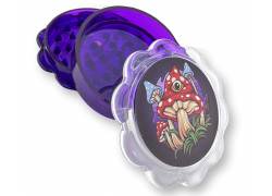 Grinder Τρίφτης Πλαστικός Purple Mushrooms 60mm - 3 Parts