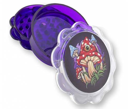 Grinder Τρίφτης Πλαστικός Purple Mushrooms 60mm - 3 Parts - Τιμή: 2,90€