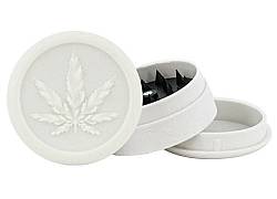Grinder Τρίφτης Πλαστικός Leaf Λευκό 50mm - 3 Parts