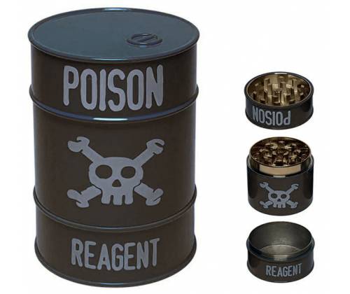 Grinder Τρίφτης Μεταλλικός Toxic Poison 45mm - Μαύρο 3 Parts - Τιμή: 5,90€