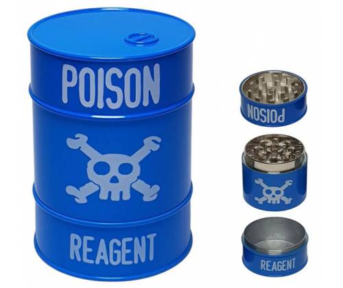Grinder Τρίφτης Μεταλλικός Toxic Poison 45mm - Μπλε 3 Parts - Τιμή: 5,90€