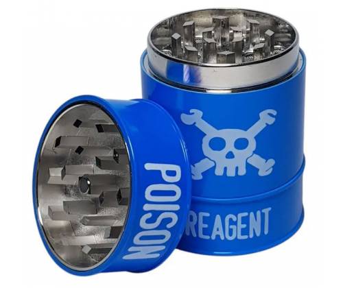 Grinder Τρίφτης Μεταλλικός Toxic Poison 45mm - Μπλε 3 Parts - Τιμή: 5,90€