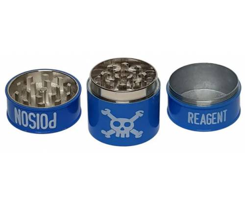 Grinder Τρίφτης Μεταλλικός Toxic Poison 45mm - Μπλε 3 Parts - Τιμή: 5,90€