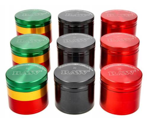 Hammercraft X RAW Grinder Aluminum Grinder Small 51mm - 4 Parts Rasta -  Price: 19,00€