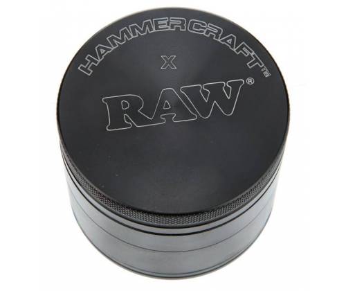 Hammercraft X RAW Grinder Aluminum Grinder Medium 56mm - 4 Parts Black -  Price: 20,00€