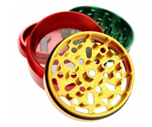 Hammercraft X RAW Grinder Aluminum Grinder Small 51mm - 4 Parts Rasta -  Price: 19,00€