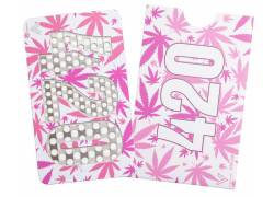 V-syndicate Credit Card Grinder Σχέδιο 420 Leaves Pink