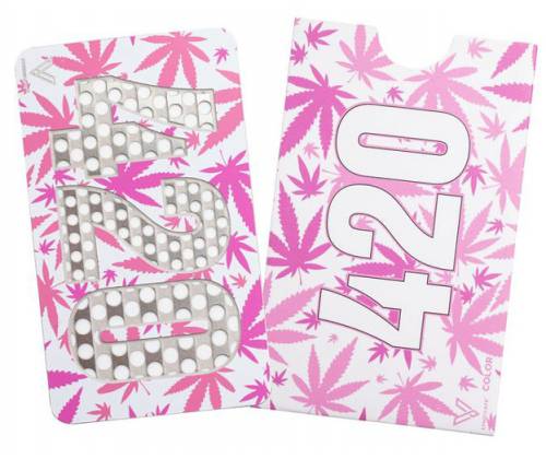 V-syndicate Credit Card Grinder Σχέδιο 420 Leaves Pink - Τιμή: 4,60€