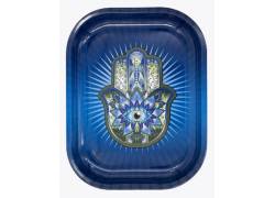 V-Syndicate Rolling Tray Δίσκος Hamsa Hand Blue - Mini (18x14cm)
