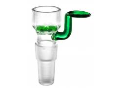 Γυάλινο Bowl για Bong με Λαβή και Γυάλινη Σίτα - Πράσινο Dual Size SG14/19