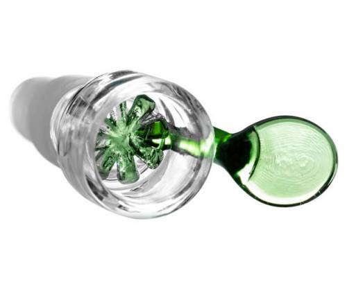 Γυάλινο Bowl για Bong με Λαβή και Γυάλινη Σίτα - Πράσινο Dual Size SG14/19 - Τιμή: 9,90€