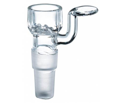 Γυάλινο Bowl για Bong με Λαβή και Γυάλινη Σίτα - Διάφανο Dual Size SG14/19 - Τιμή: 9,90€