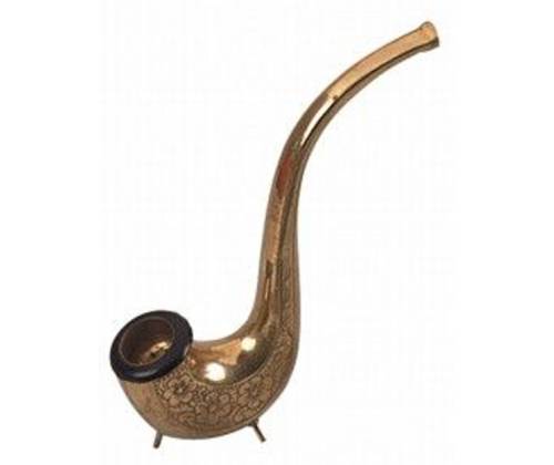 Μεταλλική Πίπα Καπνού Brass Pipe - 15cm - Τιμή: 14,40€