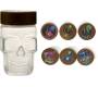 Glass Skull Jar With Plastic Lid Alien Design - Airtight Closure 55mm - Price: 5,90€
