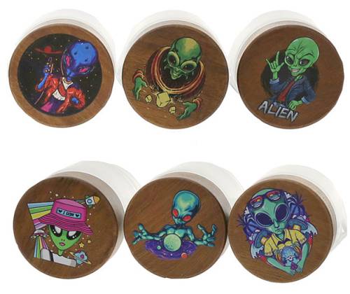 Glass Skull Jar With Plastic Lid Alien Design - Airtight Closure 55mm - Price: 5,90€