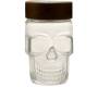 Glass Skull Jar With Plastic Lid Alien Design - Airtight Closure 55mm - Price: 5,90€