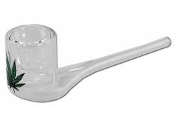 Πίπα Γυάλινη Pipe Hemp με Ισιο Επιστόμιο - 10cm