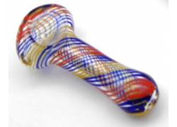 Χειροποίητη Γυάλινη Πίπα Pipe Blue Red - 10cm