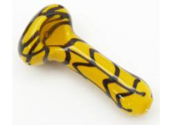 Χειροποίητη Γυάλινη Πίπα Pipe Yellow Black - 10cm