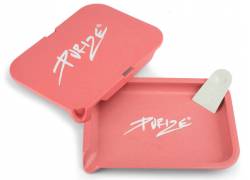 Purize Rolling Tray Kit Δίσκος Pink με Καπάκι - Small (20x15cm)