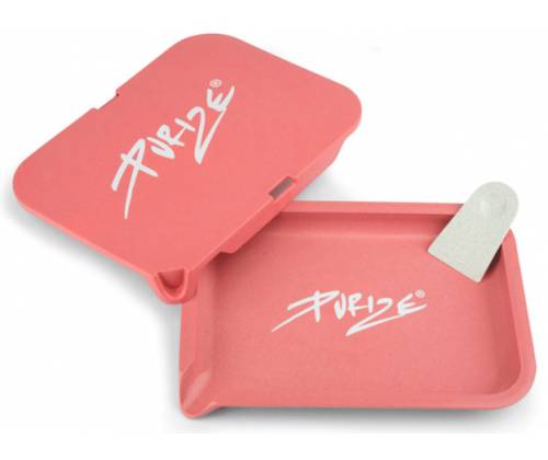 Purize Rolling Tray Kit Δίσκος Pink με Καπάκι - Small (20x15cm) - Τιμή: 14,50€