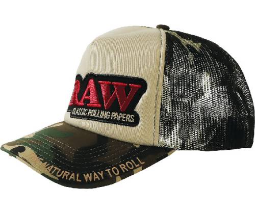 RAW Hat Καπέλο Camo και Μπεζ Trucker (Δίχτυ) με Poker - One Size - Τιμή: 8,50€