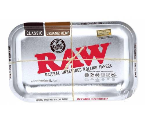 Raw Rolling Tray Small Metal Silver (17x27cm) -  Price: 8,90€