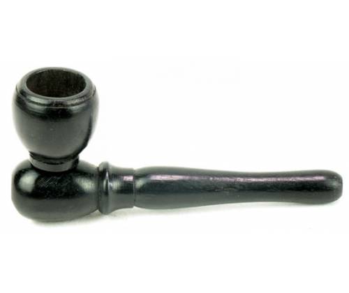 Ξύλινη Πίπα Hemp Μαύρη - 10cm - Τιμή: 3,90€