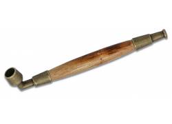 Ξύλινη Πίπα Καφέ με Μεταλλικό Επιστόμιο και Bowl 14cm