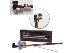 Σετ Ξύλινη Πίπα Zippsy Pipe Καφέ με δύο Bowl Τιτανίου - 41cm