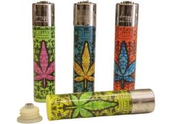 Αναπτήρας Clipper με Βιδωτή Βάση «Color Leaf» - Καβάτζα Ασφαλείας