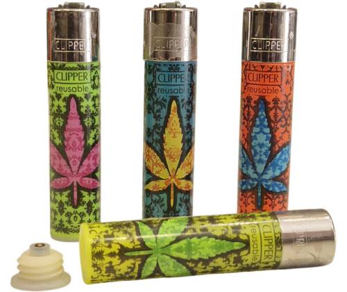 Αναπτήρας Clipper με Βιδωτή Βάση Color Leaf - Καβάτζα Ασφαλείας - Τιμή: 11,90€