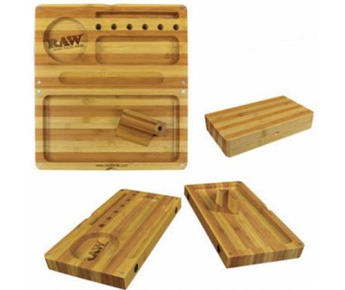 RAW Bambo BackFlip Rolling Tray Ξύλινο Κουτί - STRIPED - Τιμή: 34,50€