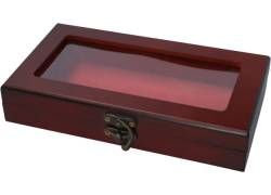 Ξύλινο Κουτί Αποθήκευσης με Παράθυρο - Σκούρο Καφέ (23x13x4cm)