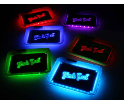 Black Leaf Rolling Tray Δίσκος LED - Πράσινο (28x21cm) -  Price: 29,90€