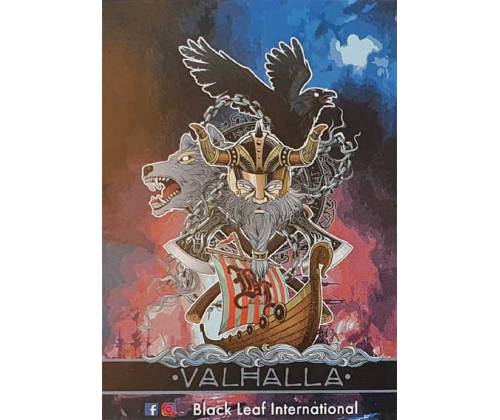 Black Leaf Αυτοκόλλητο Sticker | Valhalla Ship 10,5mm x 7,5mm - Τιμή: 0,40€