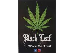 Black Leaf Αυτοκόλλητο Sticker | Cannabis Black 10,5mm x 7,5mm