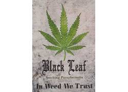 Black Leaf Αυτοκόλλητο Sticker | Cannabis White 10,5mm x 7,5mm