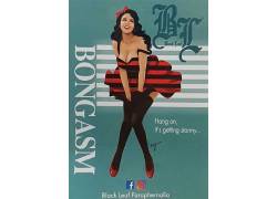 Black Leaf Αυτοκόλλητο Sticker | Woman Bongasm 10,5mm x 7,5mm