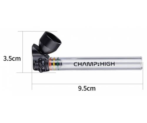 Champ Πιπάκι Γυάλινο 9,5 cm Skull 45° με Δώρο Τριφτη Καπνού Grinder 30mm - Τιμή: 7,80€