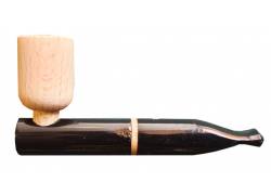 Πιπάκι Fallion Hemp Μαύρο με Ξύλινο Μπολ - 73mm