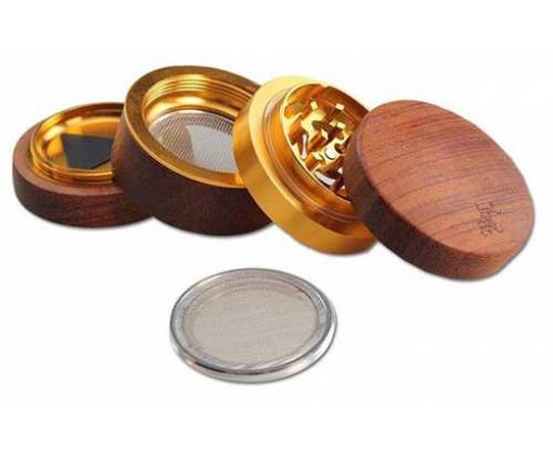 Black Leaf Grinder Τρίφτης «THC» Ξυλινο - Μεταλλικό 60mm-4 Parts - Τιμή: 34,50€