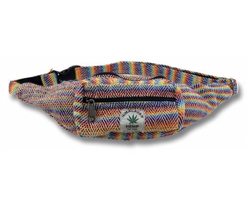 Τσαντάκι Μέσης Χειροποίητο από Κάνναβη Ιμαλαϊων - Rainbow - Τιμή: 18,60€