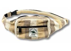 Himalayan Hemp Τσαντάκι Μέσης Χειροποίητο από Κάνναβη Ιμαλαϊων - Καφέ Ρίγες