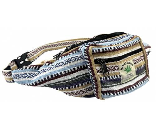 Himalayan Hemp Τσαντάκι Μέσης Χειροποίητο από Κάνναβη Ιμαλαϊων - Blue/Brown - Τιμή: 18,60€