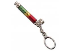 Μεταλλική Πίπα Σχέδιο Rasta Leaf Μπρελόκ - 7cm