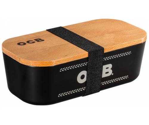 Plastic Storage Box OCB Black 20x10.5x6.5cm with Wooden Lid-Disk -  Price: 17,50€