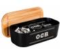 Plastic Storage Box OCB Black 20x10.5x6.5cm with Wooden Lid-Disk -  Price: 17,50€