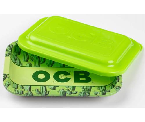 OCB Rolling Tray Δίσκος Green με Καπάκι - Mini (19x14cm) - Τιμή: 7,90€